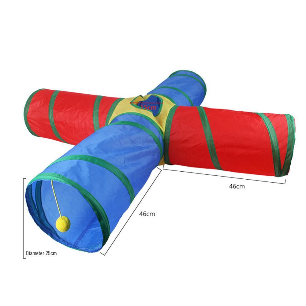Foldable Rainbow Cat Tunnel: Interactive Cross-Border Play Tube for Cats