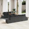 VidaXL 8-Piece Garden Sofa Set with Cushions In Black Poly Rattan 3358662