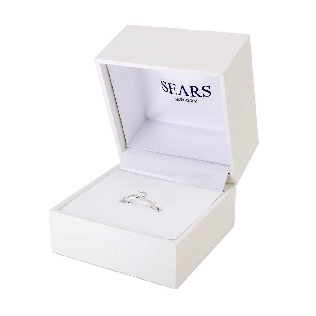 Предложение Кольцо Серебряное Кольцо Одиночный Кубический Цирконий 9 [Sears] Нет. г-56-09