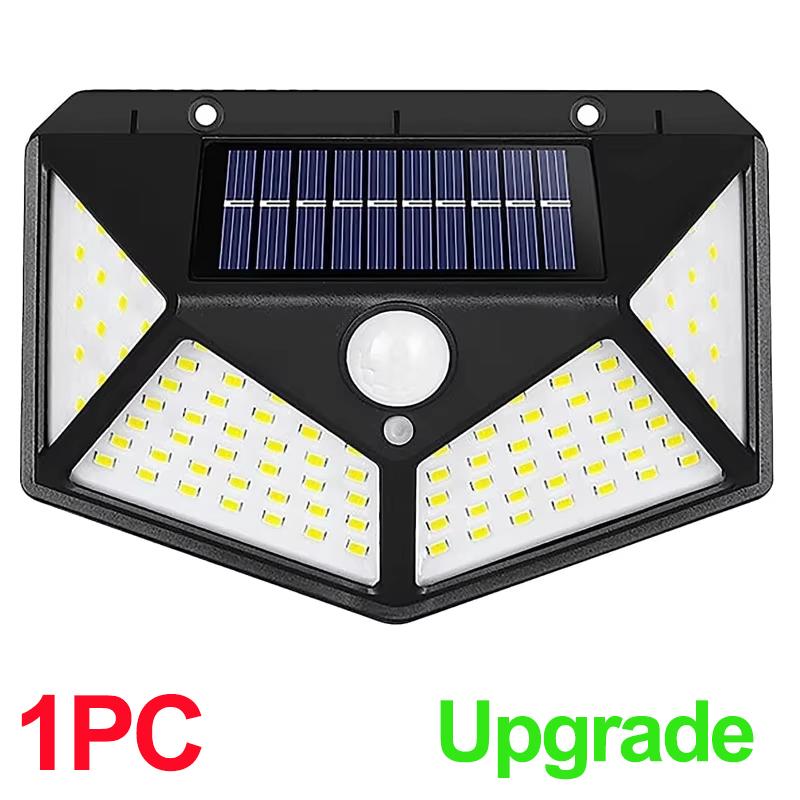 1/2/4Pcs 100 LED Solar Wall Lights Outdoor Solar Lamp Motion Sensor Solar Powered Sunlight Street Light for Garden Night Light