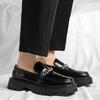 Модные туфли на толстой подошве для ходьбы и бизнеса, новая тенденция, мужские кожаные туфли-лоферы, слипоны, мягкие лоферы, нескользящие, дышащие, мокасины для вождения