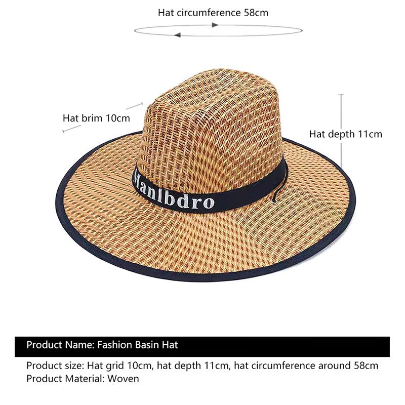 Straw Hat Western Cowboy Sle Outdoor Summer Beach Fishing Sun Protection Hat Unisex Ideal For Construction Sites