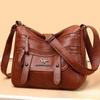 Сумка для женщин среднего возраста из мягкой кожи, сумка для мамы, новая модная одноплечевая сумка кроссбоди, женская многослойная сумка большой вместимости CLE