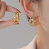 Металлические серьги неправильной формы С: Легкие роскошные, европейский стиль, высококачественные серьги для женщин