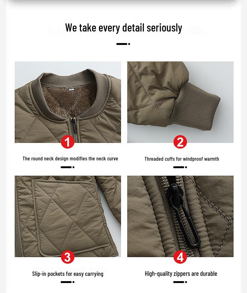 Men's Thickened Flannel-Lined Cotton Jacket - Autumn/Winter, Loose Fit, Plus Size, Warm Base Layer Outerwear