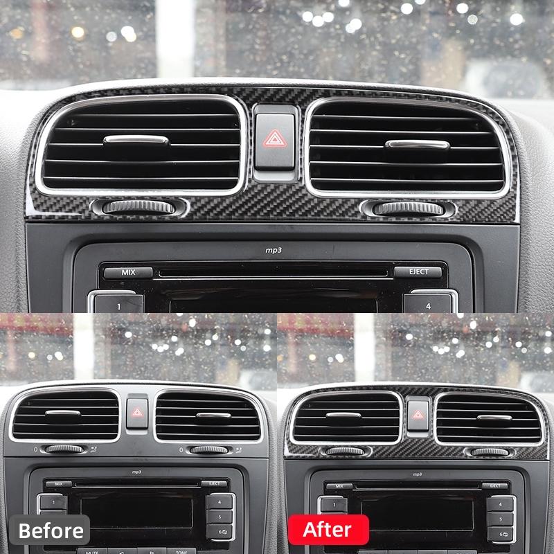 Для Volkswagen Golf 6 Gti R MK6 2008-2012 углеродное волокно интерьер среднее вентиляционное отверстие рамка декоративные наклейки отделка автомобильные аксессуары