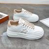 Белые туфли модные осенние новые платформы, увеличивающие рост, дышащие повседневные туфли для студентов