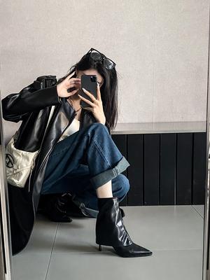 Модные зимние женские полусапожки с острым носком Chelsea Botas с боковой молнией модные туфли-лодочки на шпильке для вечеринок размер 35-40 коричневый белый черный