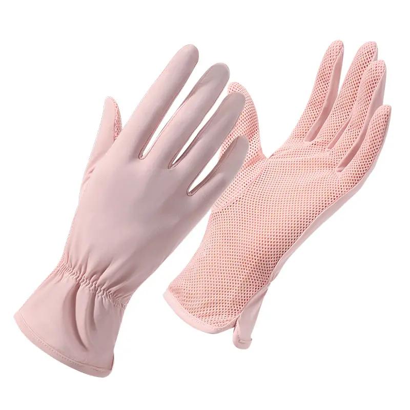 Custom logo Women Ice Silk Summer Sun protection Gloves