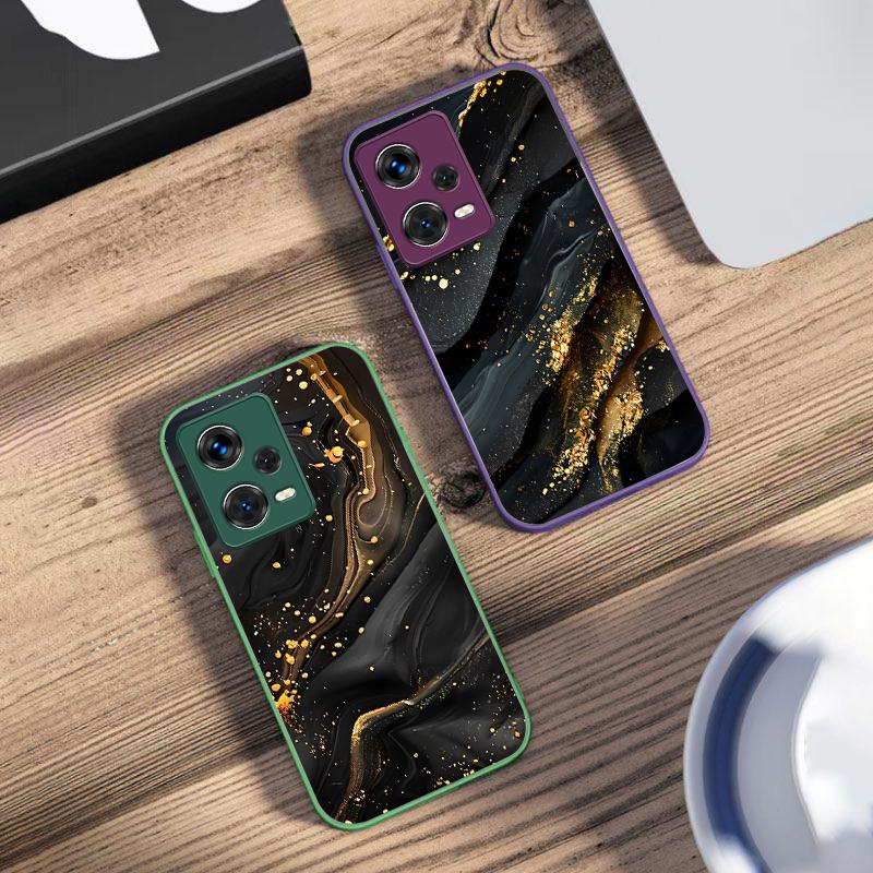 Темный Позолоченный Черный Для Xiaomi 14 Ultra 13 Lite Redmi Note 13 11 Pro 12 Plus Poco X6 3 Pro F4 6 GT Чехол для телефона из закаленного стекла