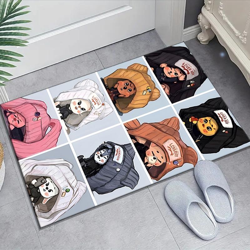 1pc Kpop Team3 Design Area Rug - Non-Slip, Soft & Cozy Floor Mat for Living Room, Bedroom, Office - Indoor/Outdoor Decorative Carpet