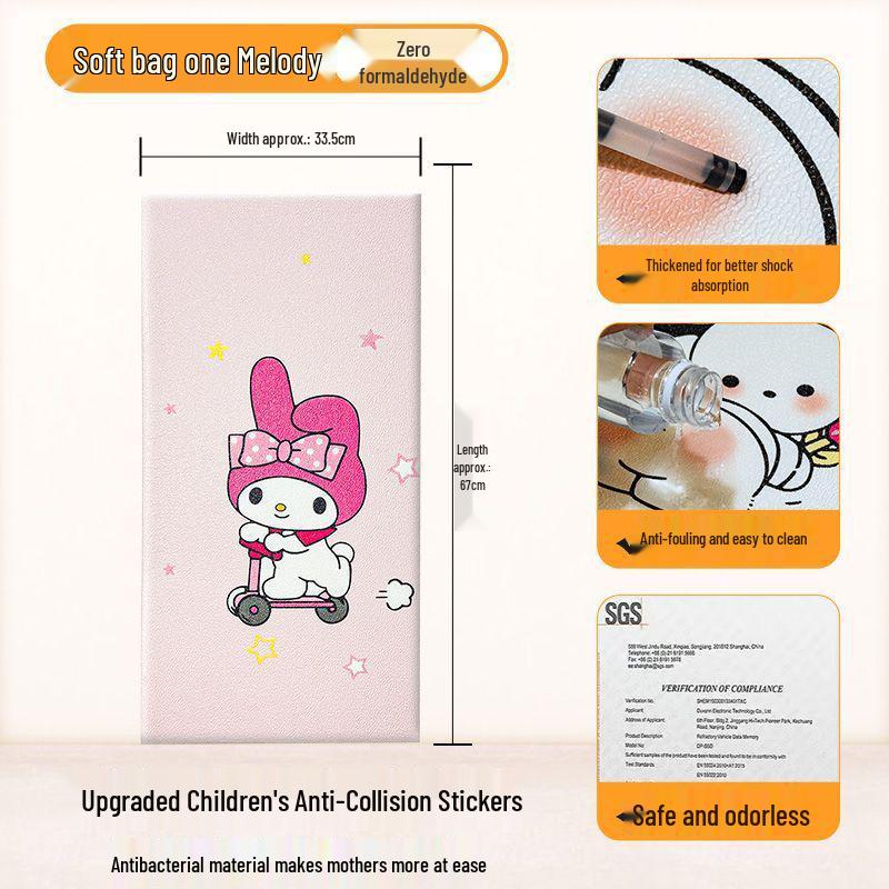 Самоклеящаяся 3D мягкая стеновая панель (изголовье): Противоударная и теплоизоляционная подушка для детской комнаты.