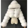 Высококачественные укороченные пальто и куртки из искусственного меха, женские пушистые пальто с капюшоном, зимняя меховая куртка Manteau Femme