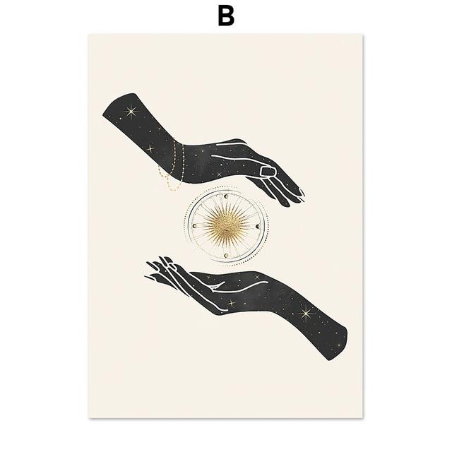 Гадание Созвездие Луны Небо Palm Reed скандинавское искусство настенные постеры и принты холст картины для декора гостиной