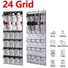 24 Grid Wall Hanging Shoe Organizer Over The Door Fabric Cabinet Closet Sundries Shoe Storage Bag Household Wall Storage Bag