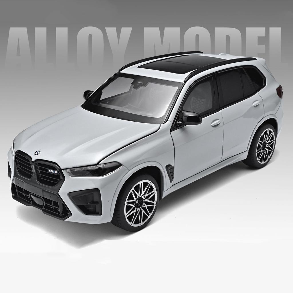 1:24 BMW X5M X5 F95 Mpower SUV Alloy Car Model Sound and Light Pull Back Children's Toy Collectibles Birthday Gift