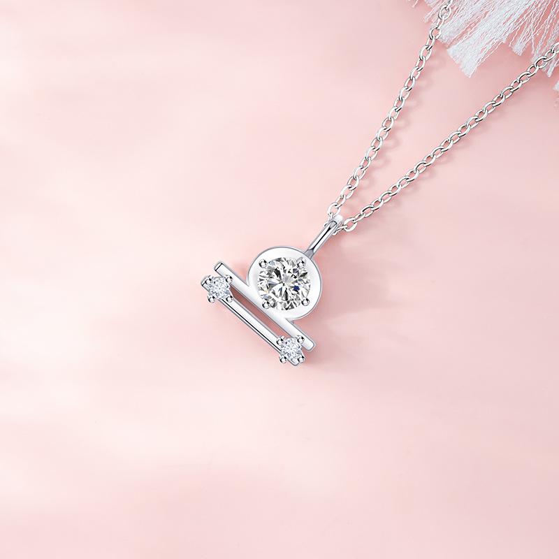 Original Design Twelve Constellation Series Libra Necklace Women's Niche Simple Stainless Steel Clavicle Chain