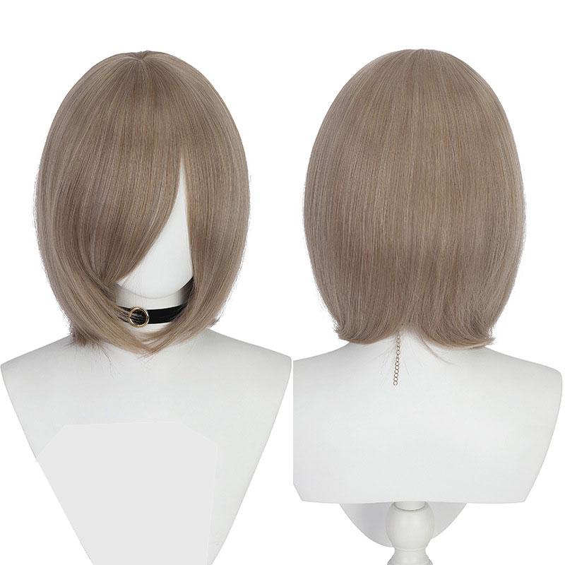 JOVIA 30cm Medium Basic Anime Cosplay Wig Bang Blond Black White Red Pink Green Brown Gold Blue Heat Resistant Synthetic Hair