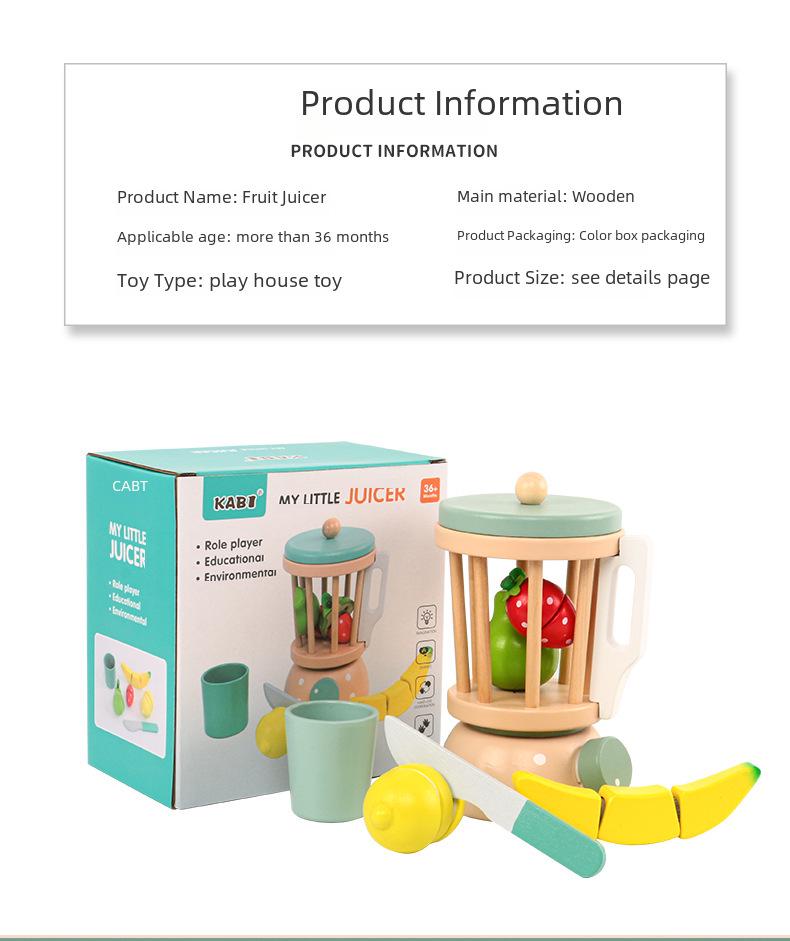 Детская деревянная соковыжималка для фруктов, ролевая игрушка - улучшает координацию рук и глаз посредством симуляции нарезки фруктов