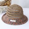 Hollowed Out Sun Hat Fashion Style Bucket Hat Multicolor Foldable Sun Crochet Hat For Beach Travel Vacation Handmade Straw Hat