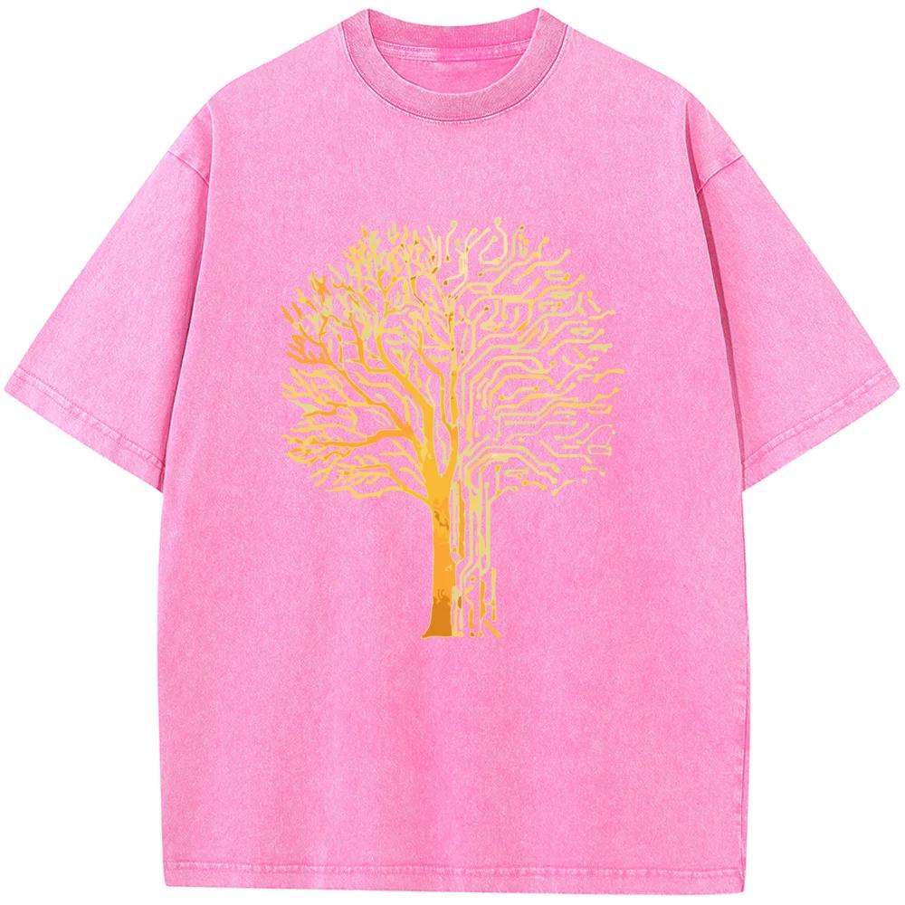Футболка Gold Pine Washed, летняя свободная отбеленная футболка, хлопок 230 г, О-образный вырез, короткий рукав, отбеленные топы, футболка