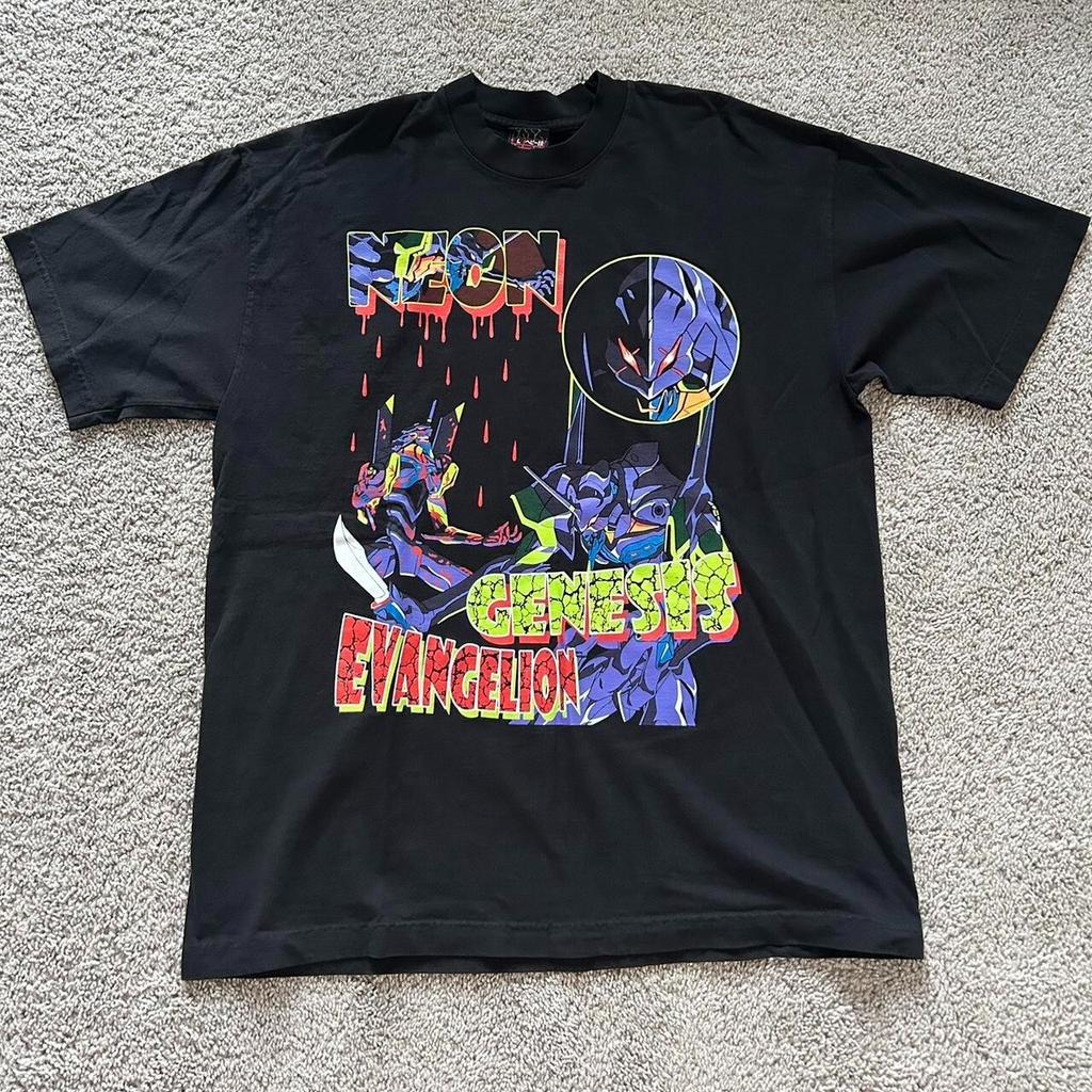 Retro vintage Neon Genesis evangelion anime short sleeve shirt