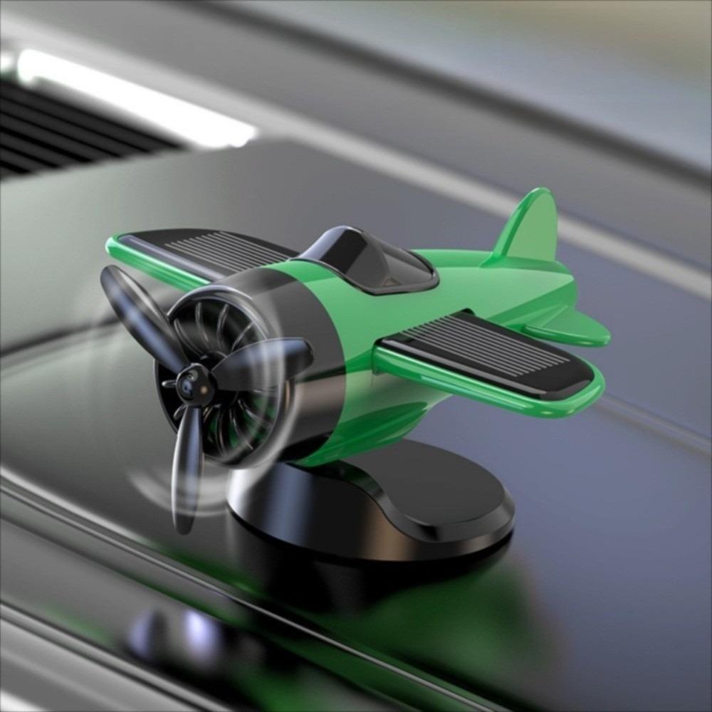 360° Rotary Car Center Console Decorations Solar Powered Aircraft Ornaments  Desktop Ornament