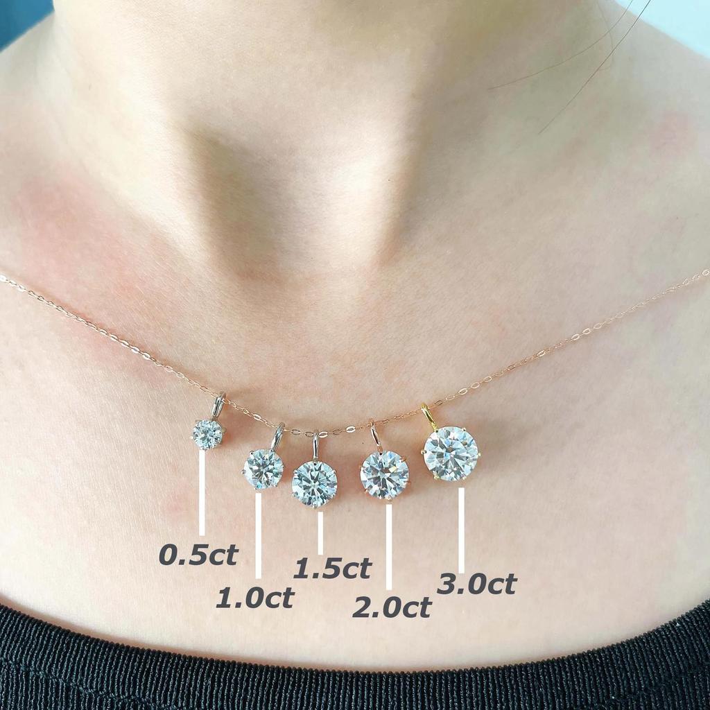 18k Gold Plated 925 Silver 1-3 Carat Solitaire Necklace 5mm 8mm D VVS1 Moissanite Pendant for Women GRA Certified Jewelry Gift