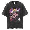 American Tops T-Shirt Ri Short Sleeve T-Shirt Batik Naruto Shirt Wear Man Washed Anime Vintage Style Short