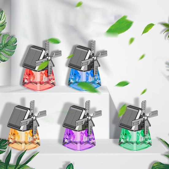 40 мл автомобильный парфюм, ветряная мельница, дизайн, солнечная панель, очистка воздуха, легкий автомобильный вращающийся освежитель воздуха на солнечной энергии