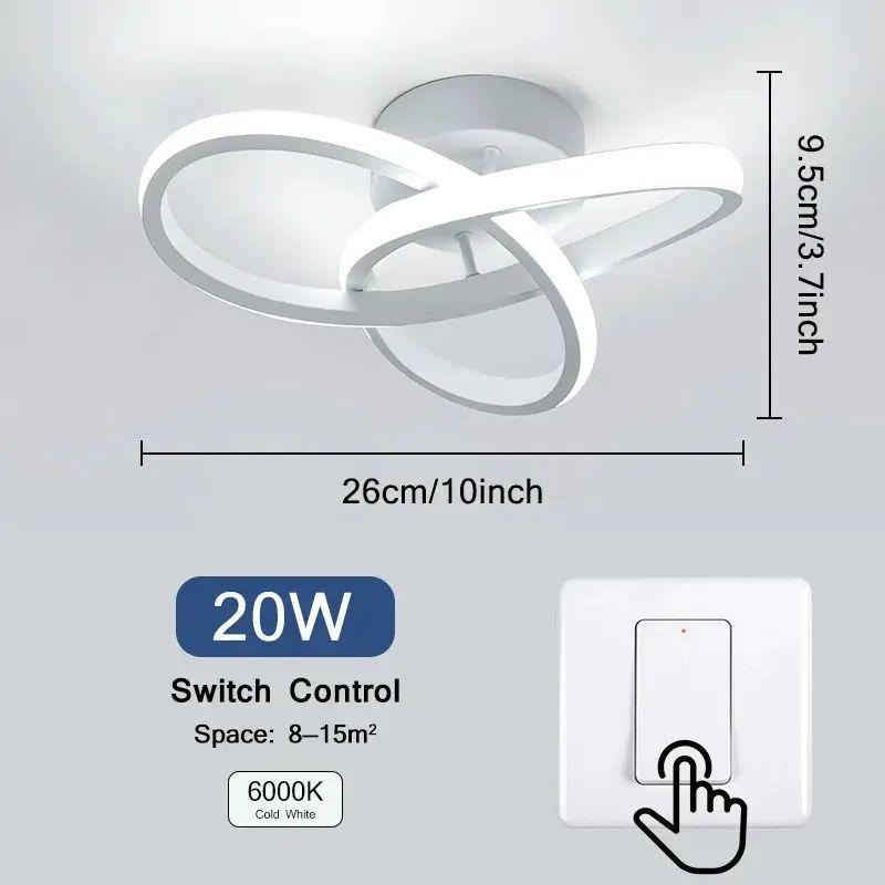 Современный потолочный светильник Бытовой светодиодный подвесной светильник Трехцветный свет Освещение для спальни Поверхностный монтаж 220 В Освещение для ресторана
