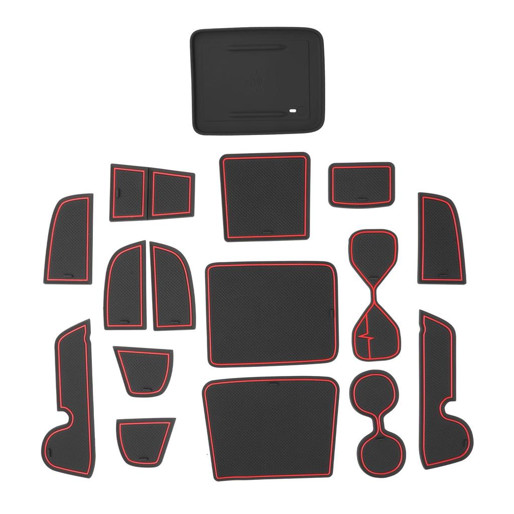 GAFAT Door Pocket Rubber Mats Center Console Silicone Tray for Honda Vezel Late Honda Interior Mats for and Vezel Custom Parts of (15 Pieces) & (1