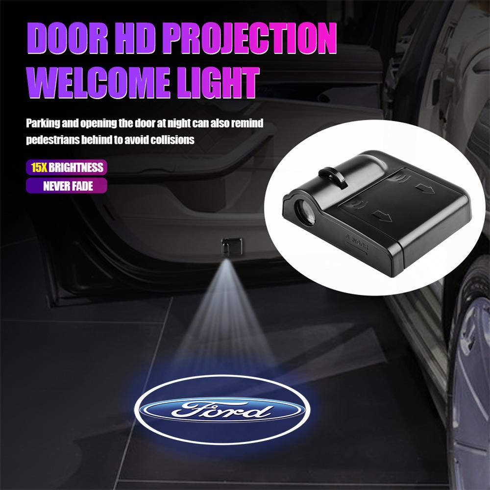 BBAP7 Car Badge Door Projector HD Wireless Welcome Light Accessories For Ford ST Racing Mustang Focus Taurus Escape Focus Kuga MK7 MAX