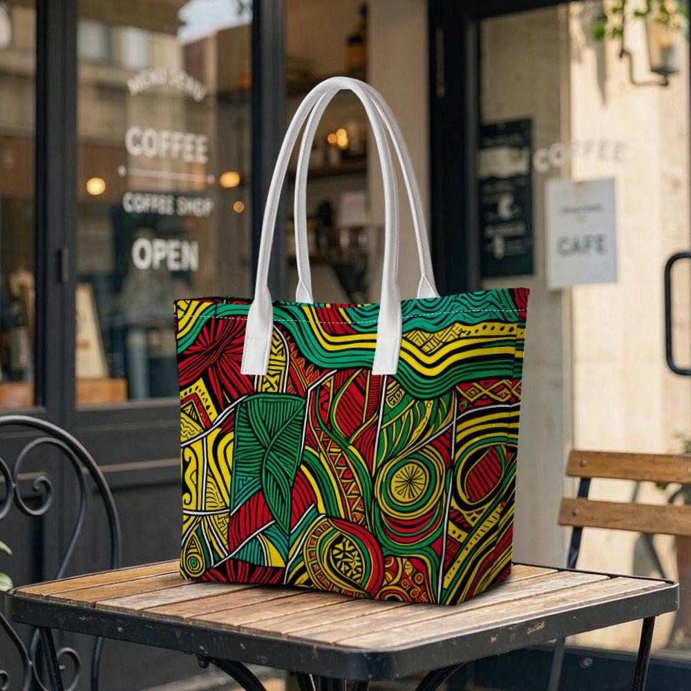 African Style Printed Tote Bag Fashion Large Capacity Portable Casual Daily Commute Handbag