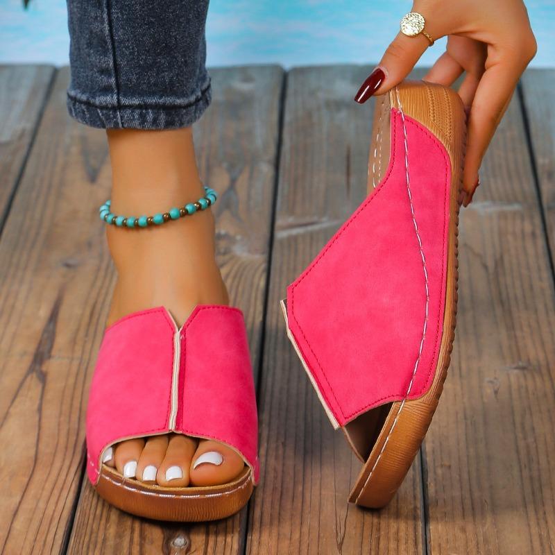 2024 г. Женские босоножки на танкетке с открытым носком, белые, летние, модные, дышащие, удобные, женские, с пряжкой, женская обувь, женская обувь