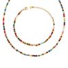 Colorful Natural Stone Titanium Steel Beaded Personalized Accessories Bohemian Ethnic Style Necklace Fashion Bracelet Jewelry Set