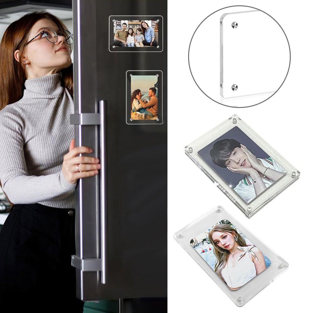 Acrylic Picture Frame Double Sided Fridge Magnetic Frame Accessories Magnetic Picture Frame
