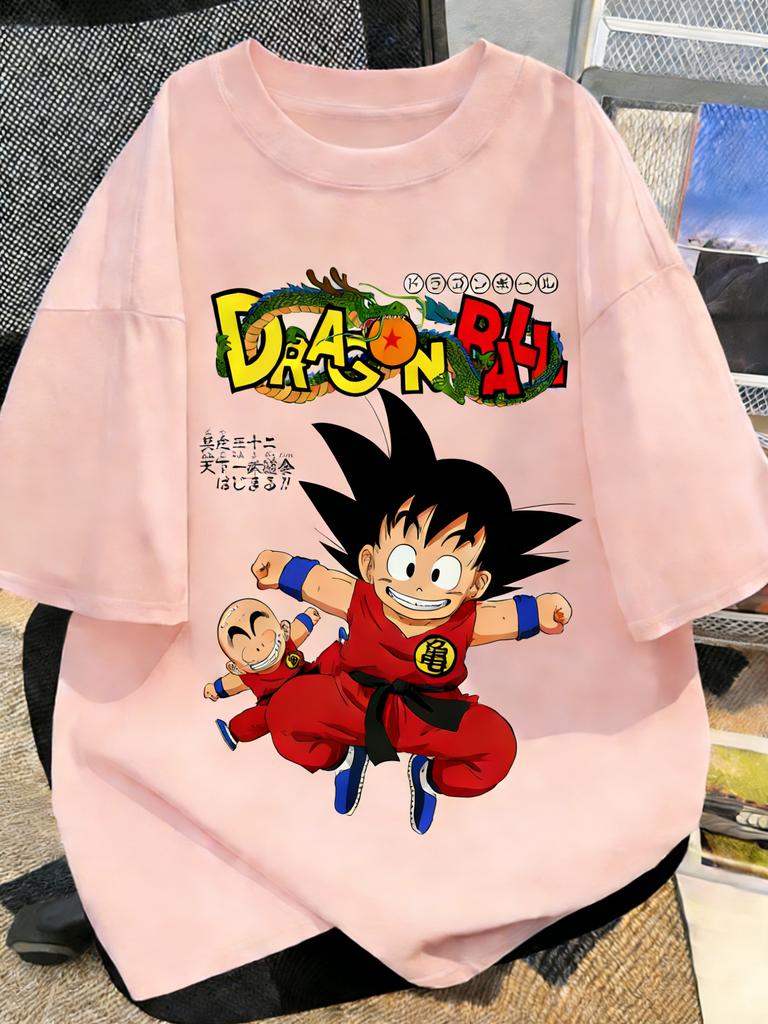 Summer Plus Size Dragon Ball Anime Cartoon Printed Men WomenTshirt Casual Parent Child Tops Fashion Street Wear Harajuku Y2K