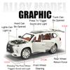 1:24 Scale ES300H LX570 Car Model Toy Sound Light Pull Back Doors Opened High Simulation Cars Models for Boys Ornaments