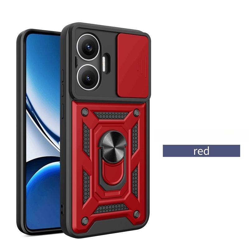 Slide Camera Armor Case For Xiaomi Poco F7 Pro F 7 Ultra M7 Plus 5G PocoF7 M 7 4G Protector Cover Ring Stand Holder Fundas Coque
