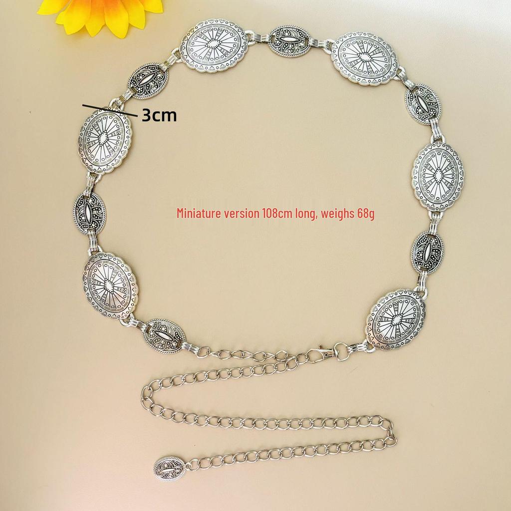 Богемный Этнический Металлический Пояс-Цепочка на Талию Высокого Класса для Женщин - Ретро, Универсальный Модный Аксессуар