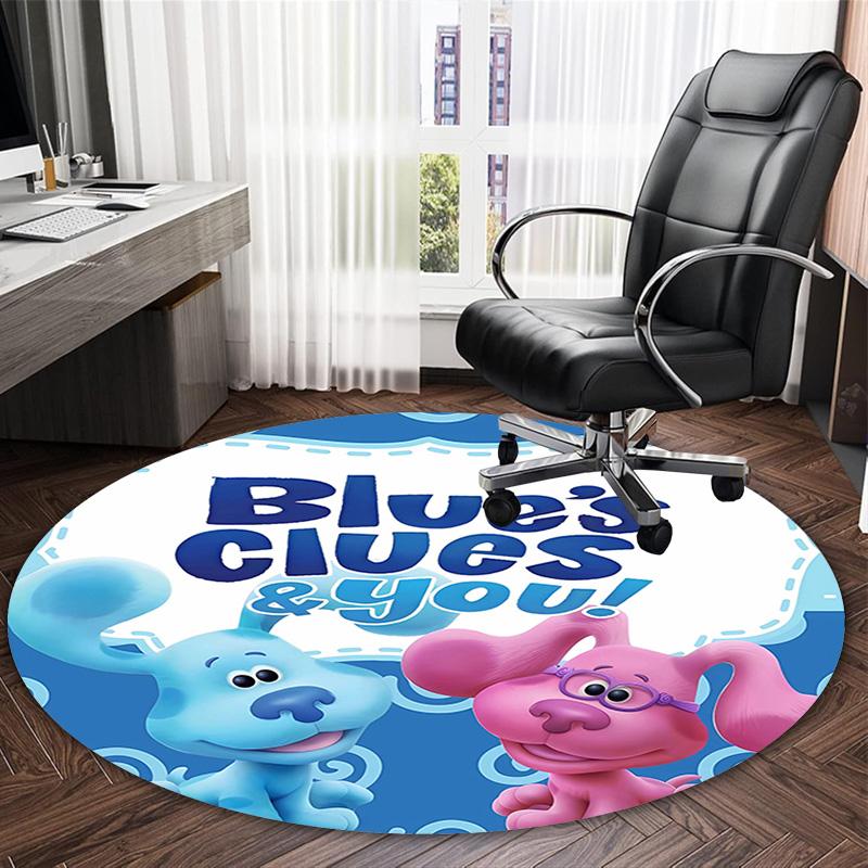 1pc Pistas da Blue Blue’s Clues3 Print Round Carpet Chair Round Carpet Suitable for Bedroom Living Room Home Decorative Carpet