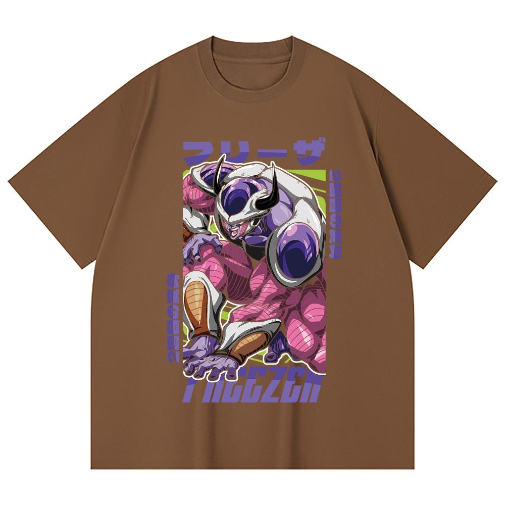 230 г/м² 100% хлопок Dragon Ball V72 Принт Короля Холода Унисекс Тяжелая Хлопковая Футболка