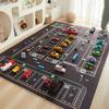 Crystal Velvet Living Room Bedroom Floor Mat Cartoon Car Traffic Children's Carpet Playroom Baby Crawl Mat Home Decor