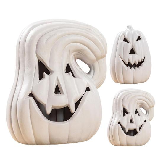 Большая светодиодная статуя тыквы, Хэллоуин, изогнутая тыква, осень