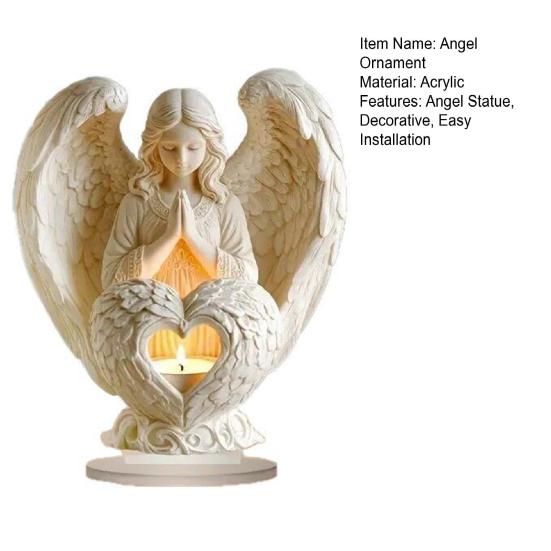 Ангел Орнамент Акриловая Декоративная Статуэтка Белый Рождественский Орнамент Легко Установить Символ Чистоты Рождественский Декор