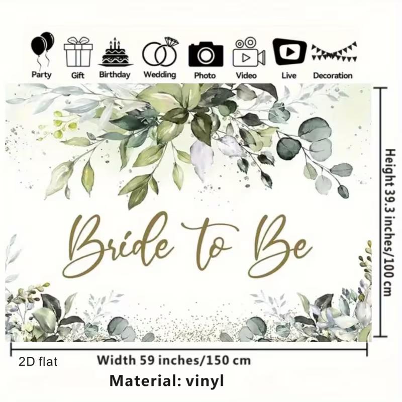 2D Eucalyptus Greenery Backdrop Bride To Be Engagement Party Background