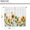 Rustic Sunflower Floral Kitchen Curtain 26 x 24 inches Yellow 2PCS