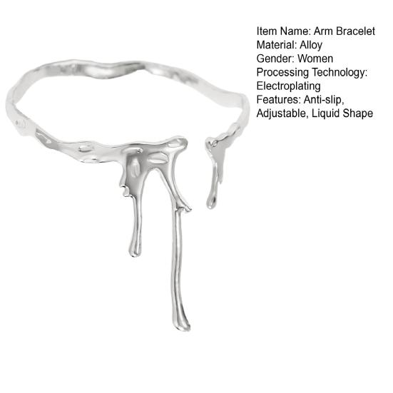 Браслет на руку с жидким отверстием, регулируемый, из сплава, сплошной цвет, полированный, противоскользящий, украшение на руку, браслет для покупок, манжета на руку, вечеринка, свидание, повседневная одежда