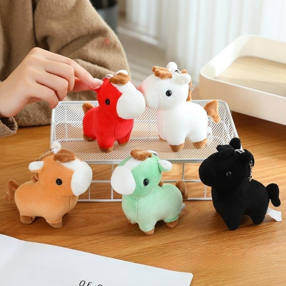 Animal Pony Pendant Steed Doll Chinese New Year Gift Funny Plush Horse Keychain  Year of Horse